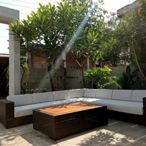 Furniture ruang tamu, kursi tamu custom, furniture industrial