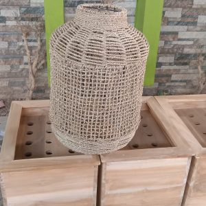 kap Lampu Anyam Rami "Guci Jaring"